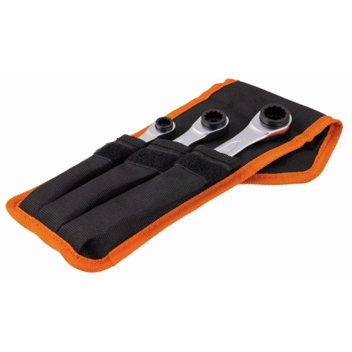 Juego de llaves dobles de estrella planas a carraca 4 en 1 (3 piezas / bolsa) | S4RM/