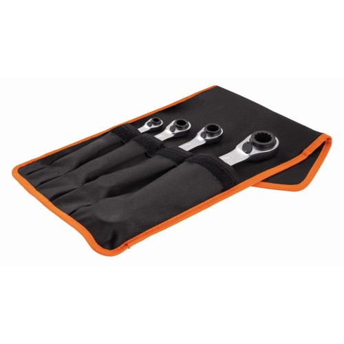 Juego de llaves dobles de estrella planas a carraca 4 en 1 (4 piezas / bolsa) | S4RM/4T