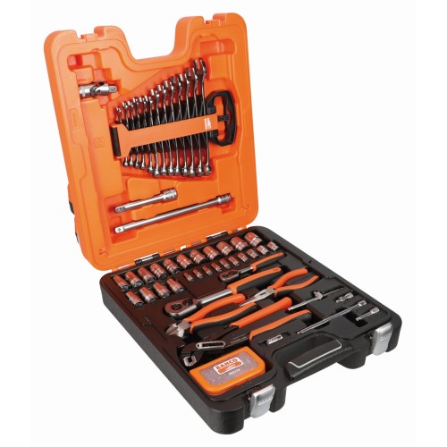 Juego de vasos con cuadrado de 1/4" y 1/2", con perfil hexagonal métrico y llave combinada/juego de puntas/alicates | S81MIX