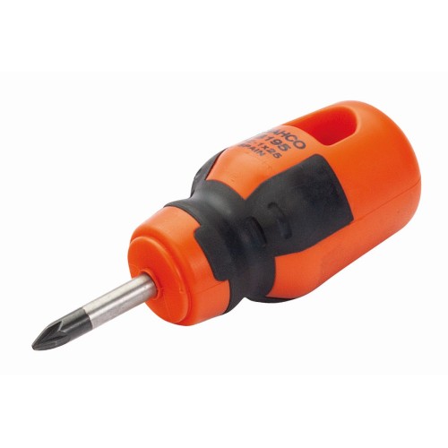 Destornilladores Pozidriv Stubby BahcoFit con&nbsp;mango de goma PZ1-PZ2 | B195PZ