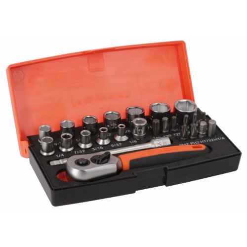 Juego de vasos con cuadrado de 1/4", con perfil hexagonal imperial y puntas de destornillador/portapuntas | SL25AF