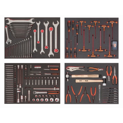 Composición en 4 foams de herramientas para automoción (177&nbsp;piezas) | FF1ASET-AUTO6