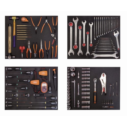 Composición en 4 foams de herramientas para automoción (168&nbsp;piezas) | FF1ASET-AUTO2