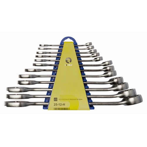 Juego de 12 llaves combinadas con soporte | 25-12-H
