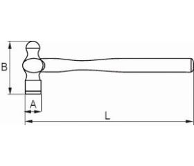 Martillo de bola con mango de nogal | 527-31-2/527-91-2