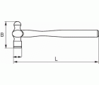 Martillo de bola con mango de fibra de vidrio | 527-33-2/527-93-2