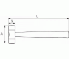 Martillo con boca de nailon y mango de madera | 529151-529191