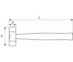 Martillo con boca de nailon y mango de madera | 529151-529191