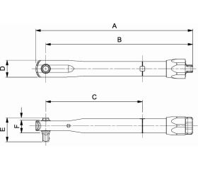 Mini llave dinamométrica prefijada  con punta fija | 6852P-5