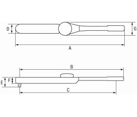 Llave dinamométrica mecánica de dial, cuadradillo fijo y mango de metal | 7454-480/7454-800