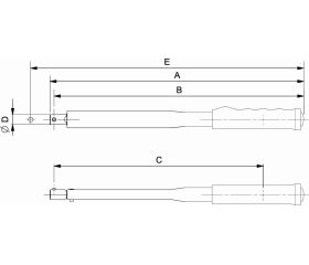 Llave dinamométrica mecánica prefijada con cabeza intercambiable de conexión cilíndrica y mango de goma | 74PS-60/74PS-300