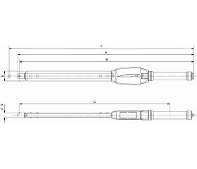 Llave dinamométrica mecánica de disparo de accionamiento libre prefijada con cabeza con conexión cilíndrica intercambiable | 75PS-650