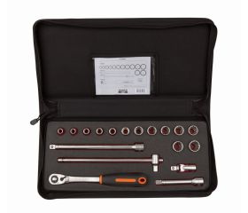 Juego de vasos con cuadrado de 1/2