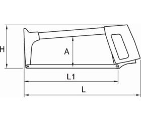 Arco de sierra de 300 mm con mango de plástico | 801-041-1