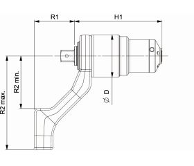 Multiplicador de par manual compacto con brazo de reacción acodado | 89222CR/96255CR