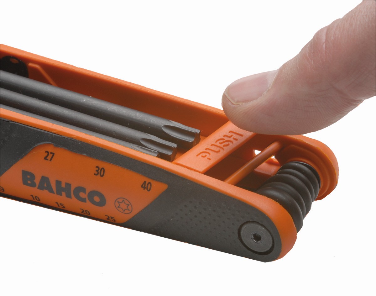 Juego de llaves hexagonales Torx en navaja con acabado fosfatado y mango suave (8 piezas) | BE-8975B