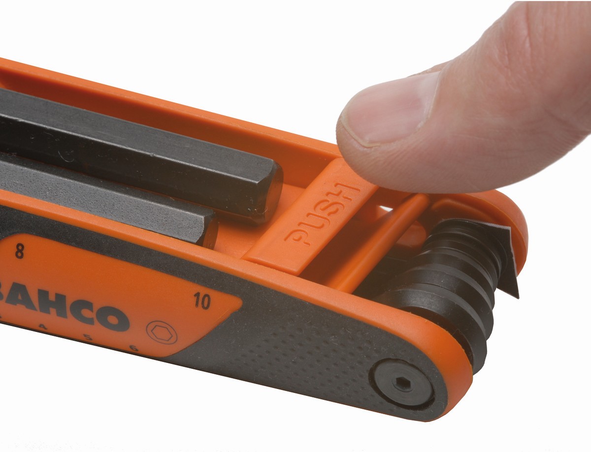 Juego de llaves hexagonales tipo allen en navaja métricas con acabado fosfatado y mango bi-componente - siete unidades | BE-9777B