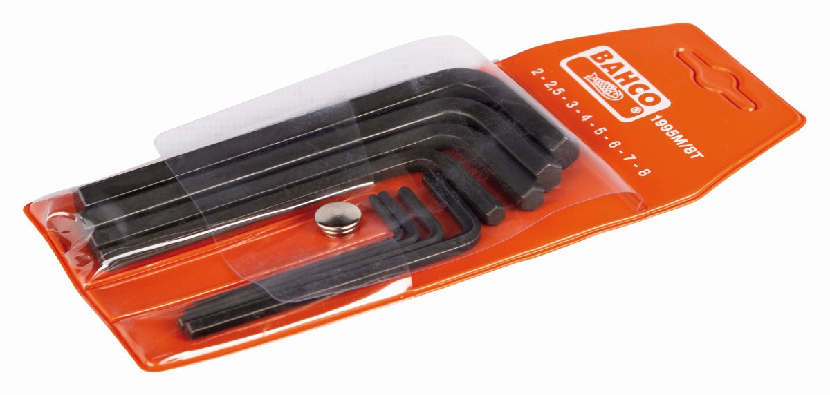 Juego de llaves hexagonales tipo allen y métricas con acabado fosfatado (8 Piezas) | 1995M/8T