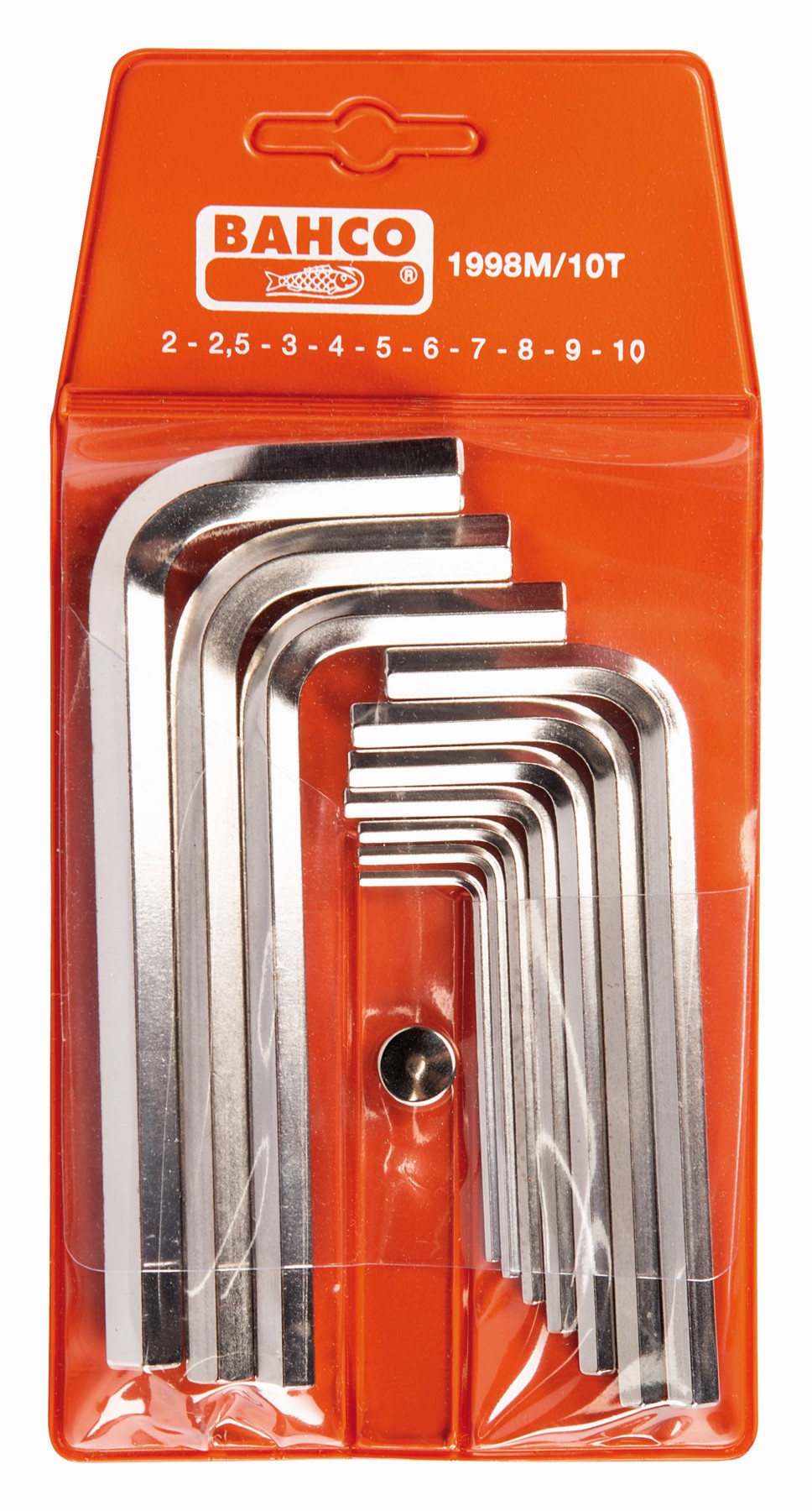 Juego de llaves hexagonales tipo allen y métricas con acabado niquelado (10 Piezas) | 1998M/10T