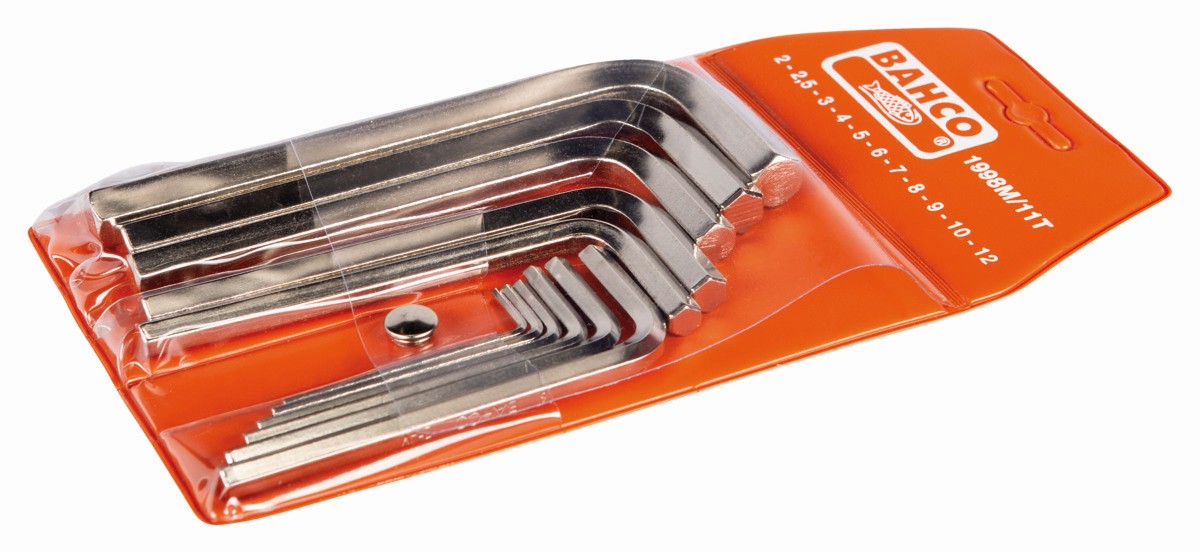 Juego de llaves hexagonales tipo allen y métricas con acabado niquelado (11 Piezas) | 1998M/11T