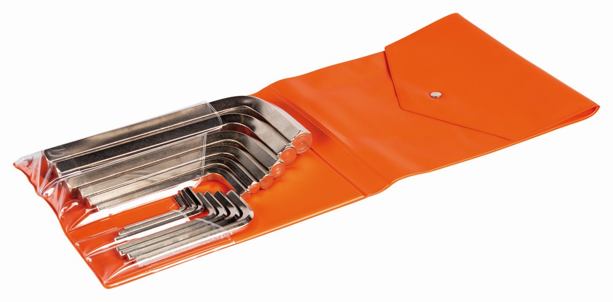 Juego de llaves hexagonales tipo allen y métricas con acabado niquelado (15 Piezas) | 1998M/15T