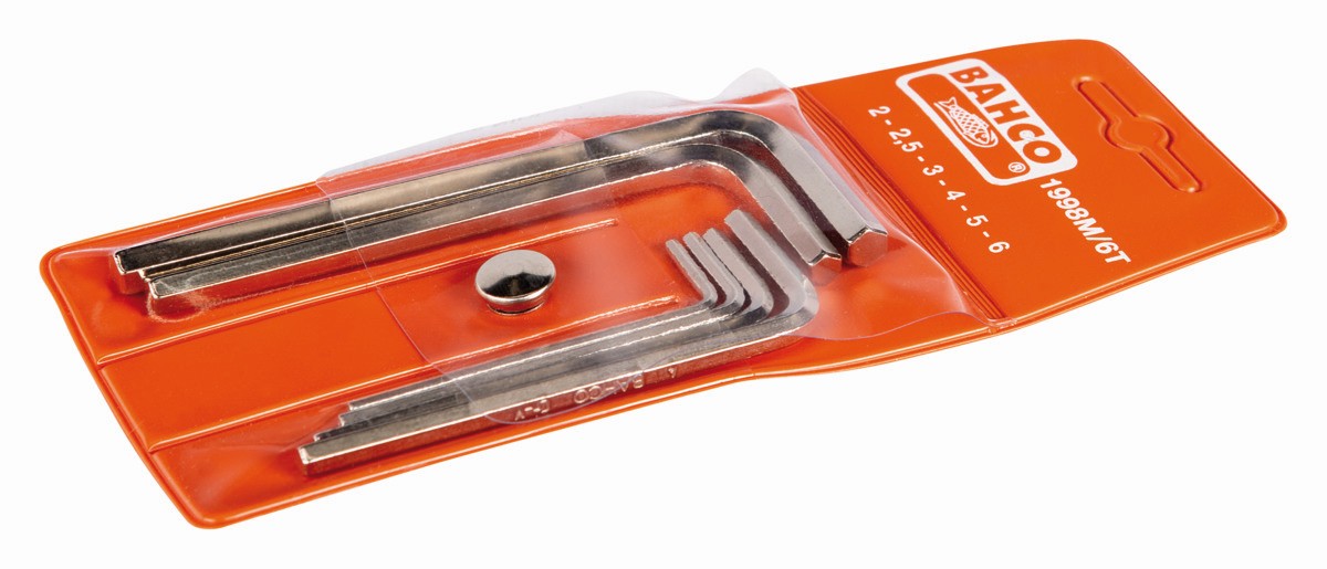 Juego de llaves hexagonales tipo allen y métricas con acabado niquelado (6 Piezas) | 1998M/