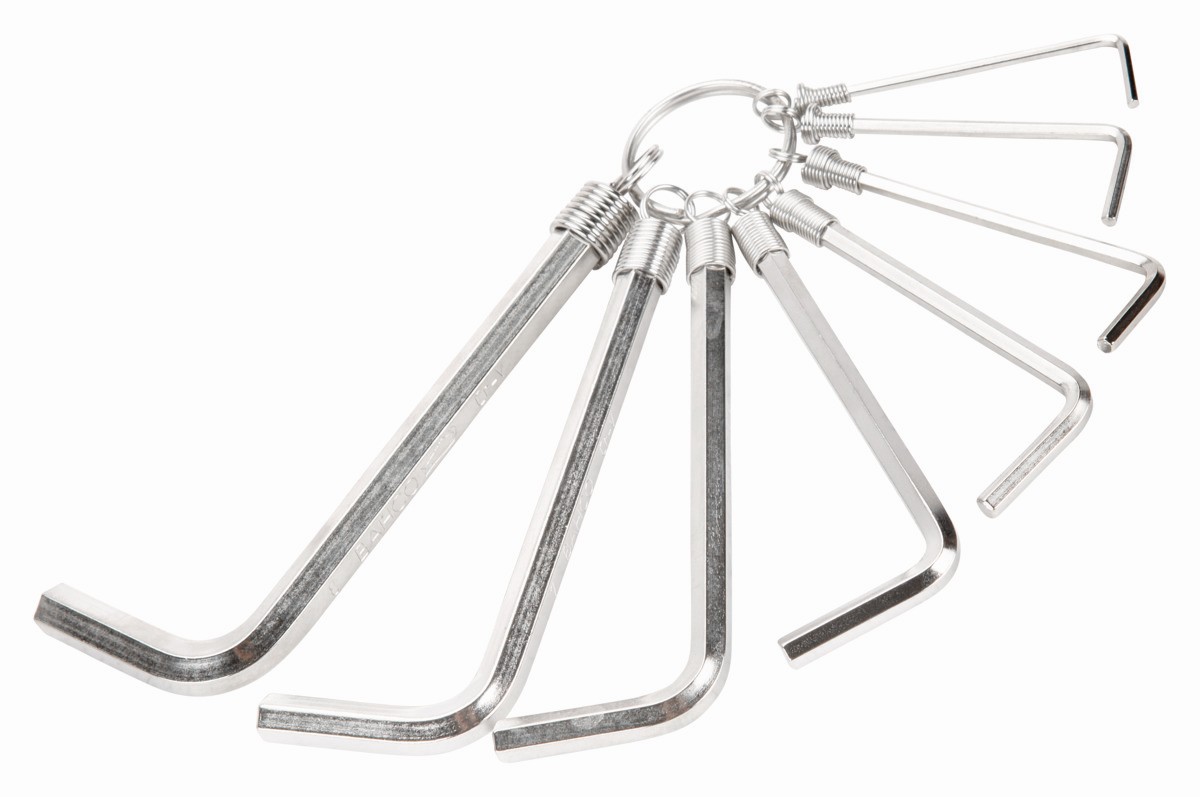 Juego de llaves hexagonales tipo allen métricas con acabado niquelado y en anilla de metal (8 Piezas) | 1998M/8R