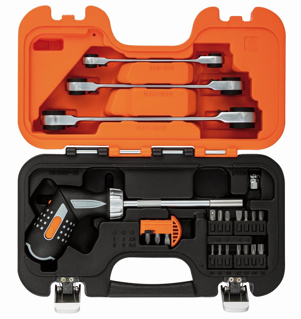 Juego de destornilladores a carraca con portapuntas de 1/4