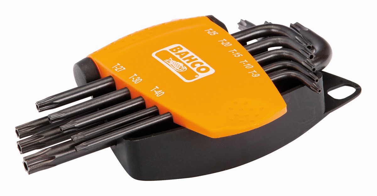 Juego de llaves hexagonales tipo allen fosfatadas para TORX® inviolables (8 piezas) | BE-8675