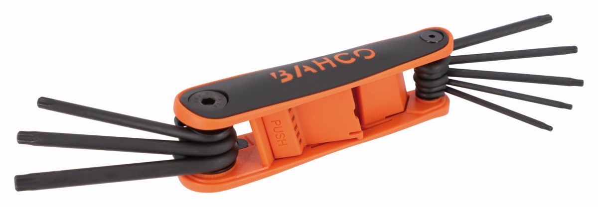 Juego de llaves hexagonales tipo allen en navaja TORX® con acabado fosfatado y botón (8 piezas) | BE-8976B