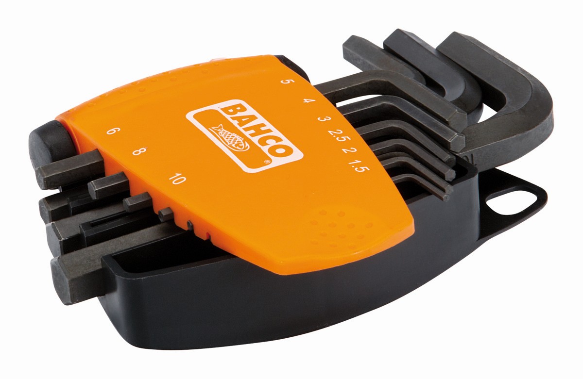 Juego de llaves hexagonales tipo allen métricas con soporte bi-componente compacto (9 piezas) | BE-9578