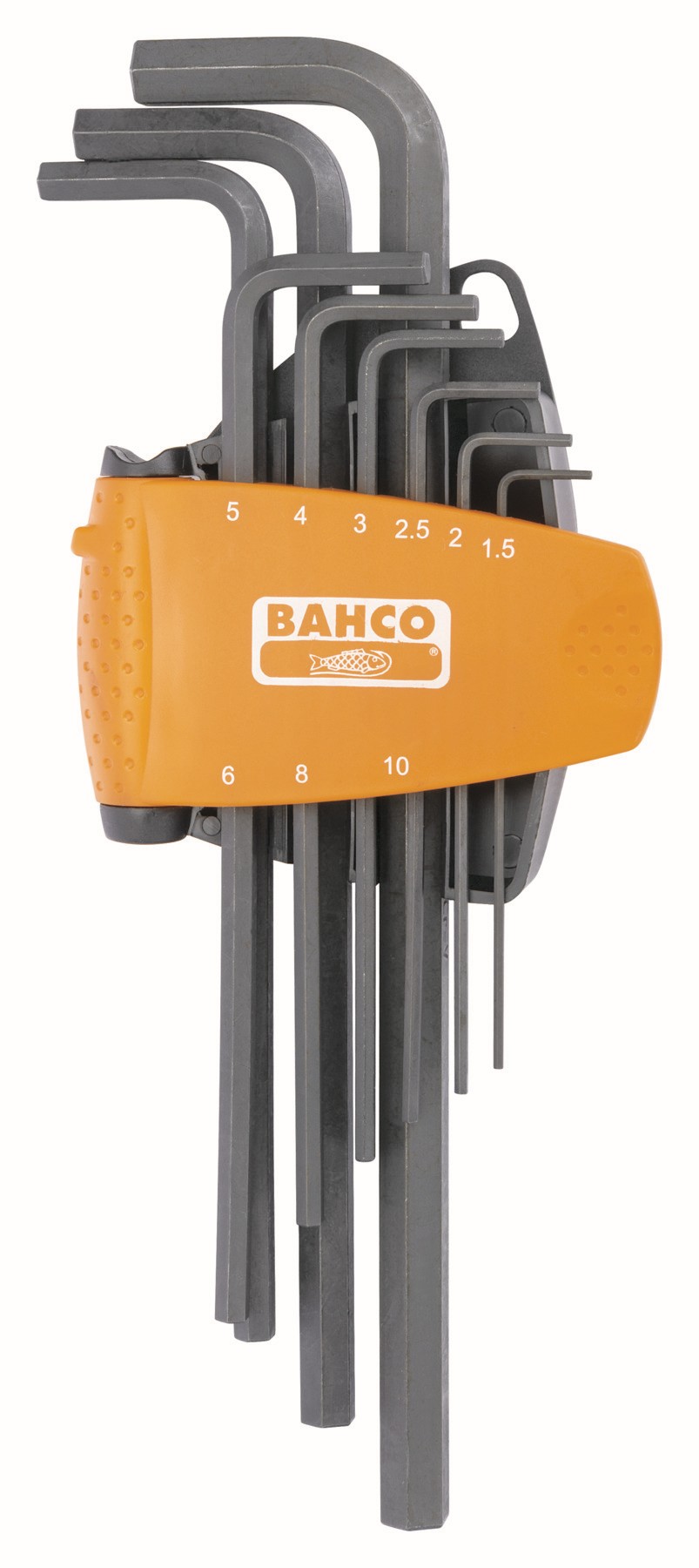 Juego de llaves hexagonales tipo allen con bola, largas y métricas con soporte bi-componente compacto (9 piezas) | BE-9588