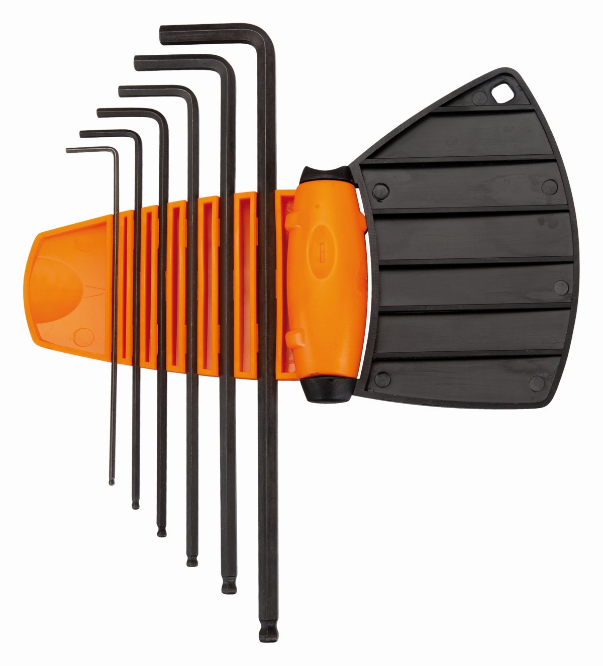 Juego de llaves hexagonales tipo allen con bola, largas, métricas y fosfatadas, 1,5-5 mm (6 piezas) | BE-9676