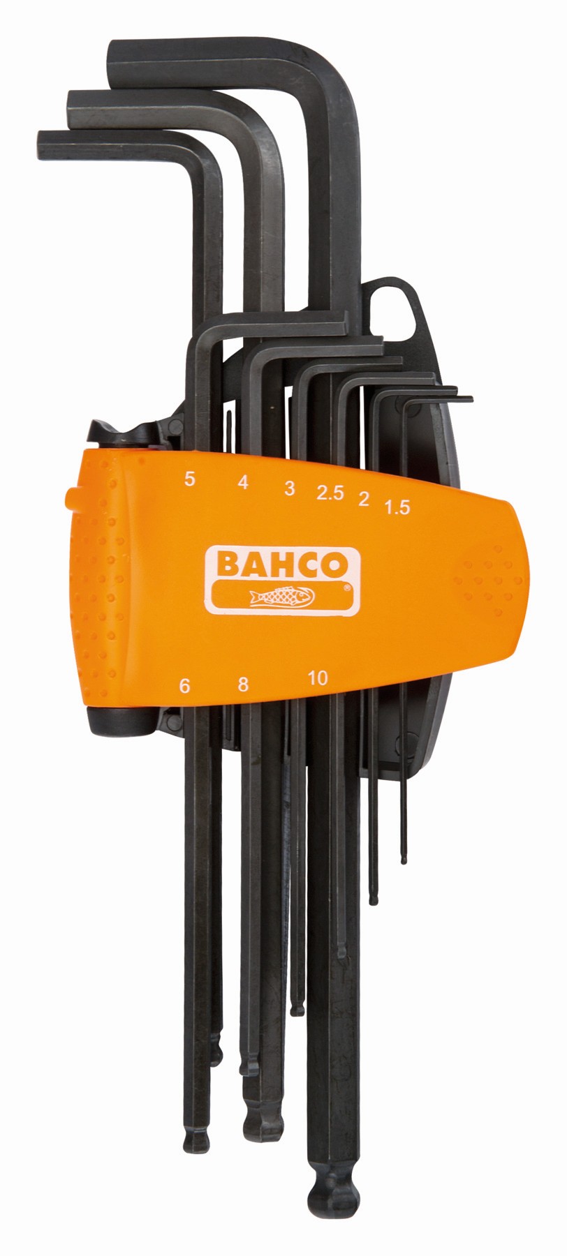 Juego de 9 llaves hexagonales tipo allen largas con bola métricas con soporte compacto bi-componente | BE-9678