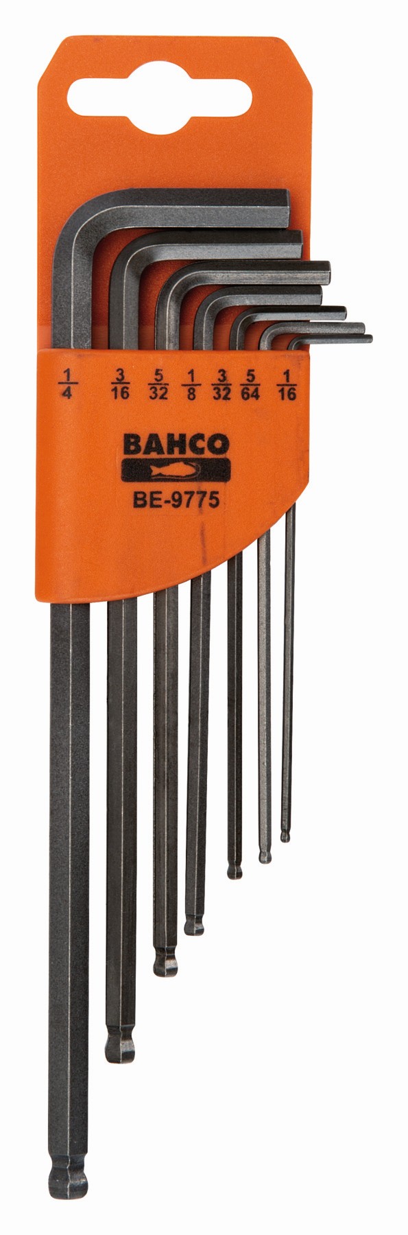 Juego de llaves hexagonales tipo allen con bola, largas, imperiales y fosfatadas (7 piezas) | BE-9775