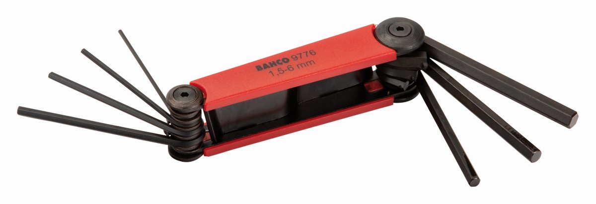 Juego de llaves hexagonales tipo allen en navaja métricas y fosfatadas, 1,5-6 mm (7 piezas) | BE-9776