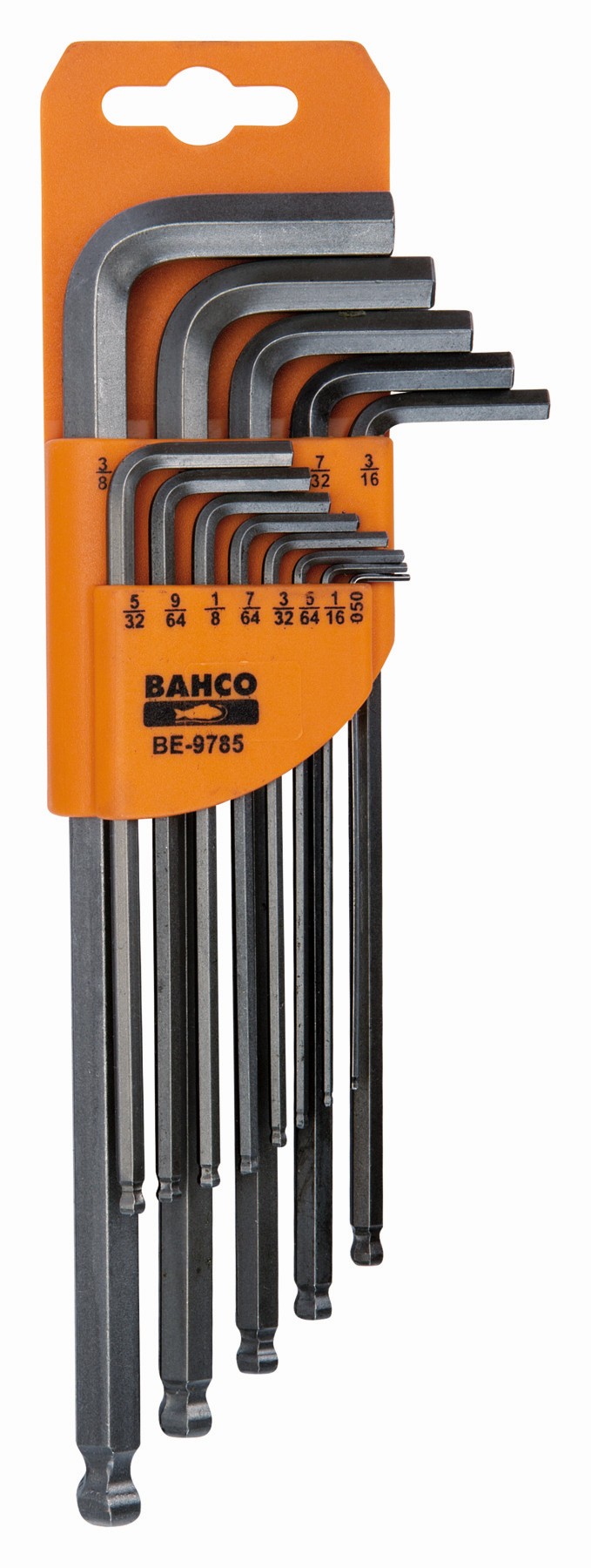 Juego de llaves hexagonales tipo allen largas con bola imperiales con acabado fosfatado - 13 unidades | BE-9785