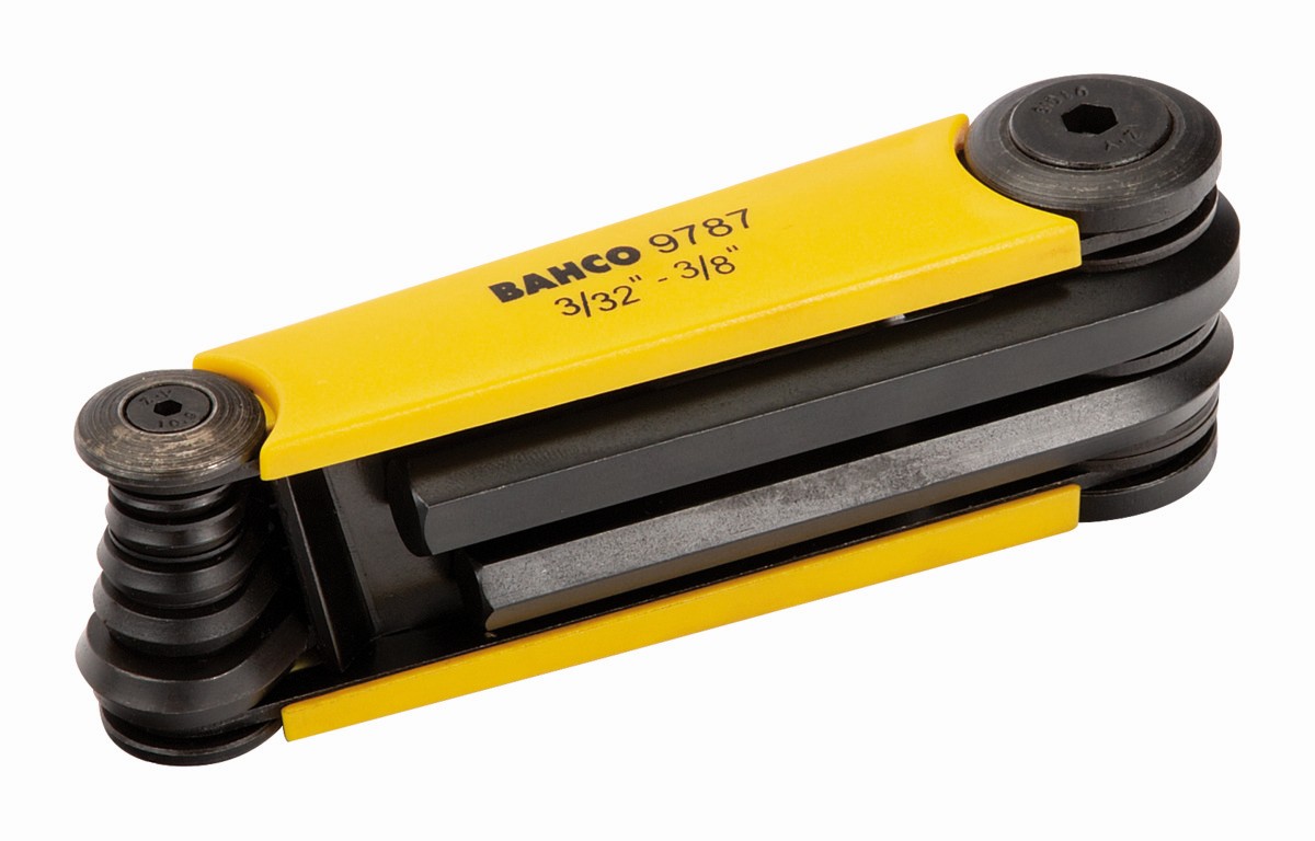 Juego de llaves hexagonales tipo allen en navaja e imperiales con acabado fosfatado (7 Piezas) | BE-9787