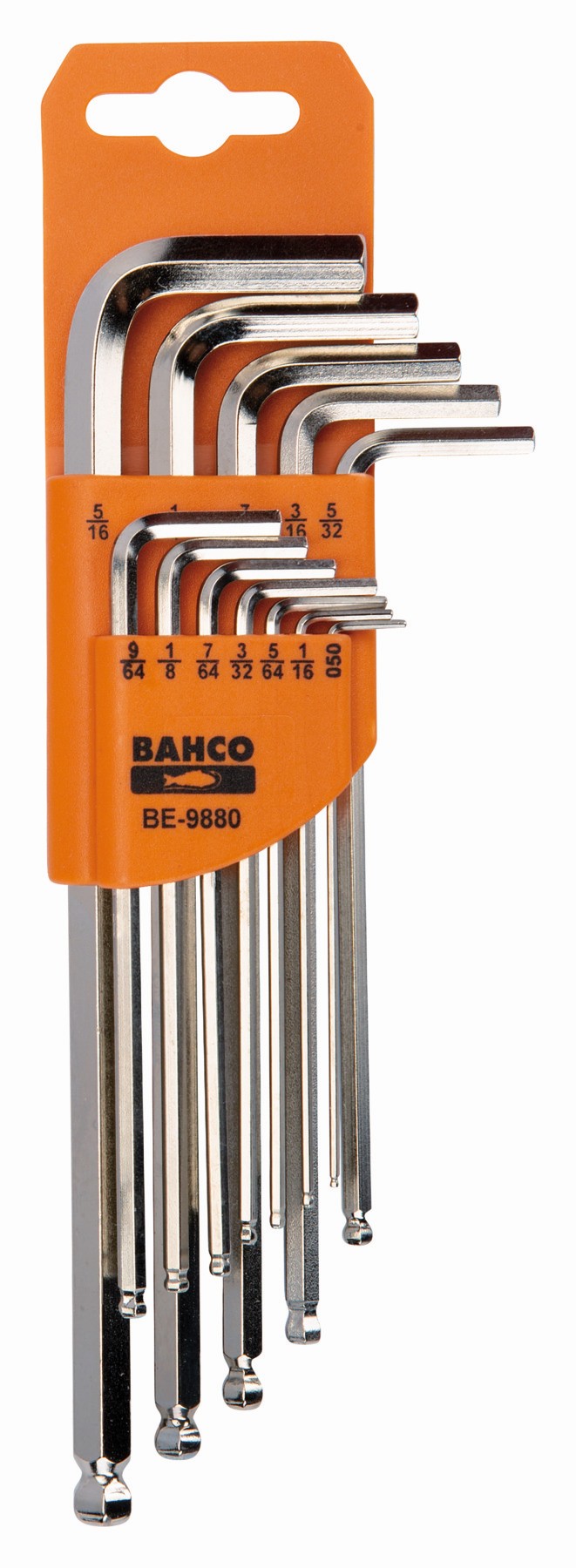 Juego de llaves hexagonales tipo allen con bola largas, imperiales y niqueladas (12 piezas) | BE-9880