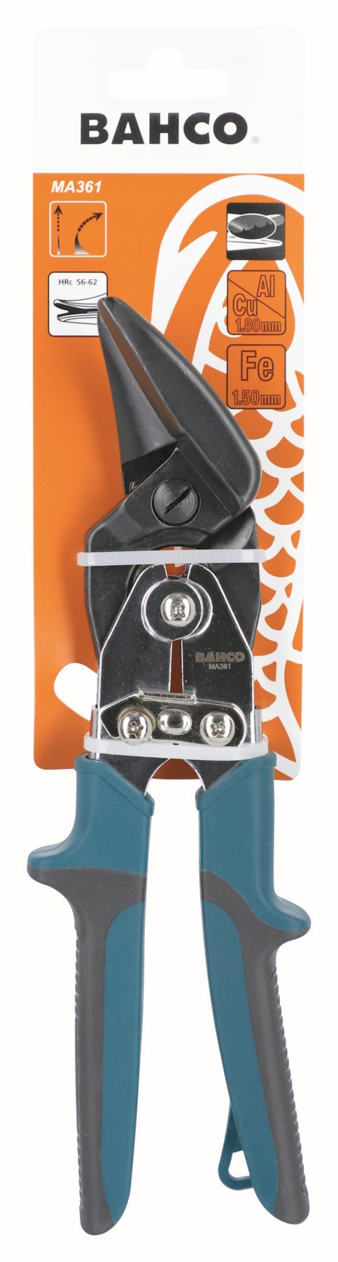 Tijeras para chapa de corte a derechas con mayor potencia gracias a la acción de palanca y mango codificado en color verde | MA361