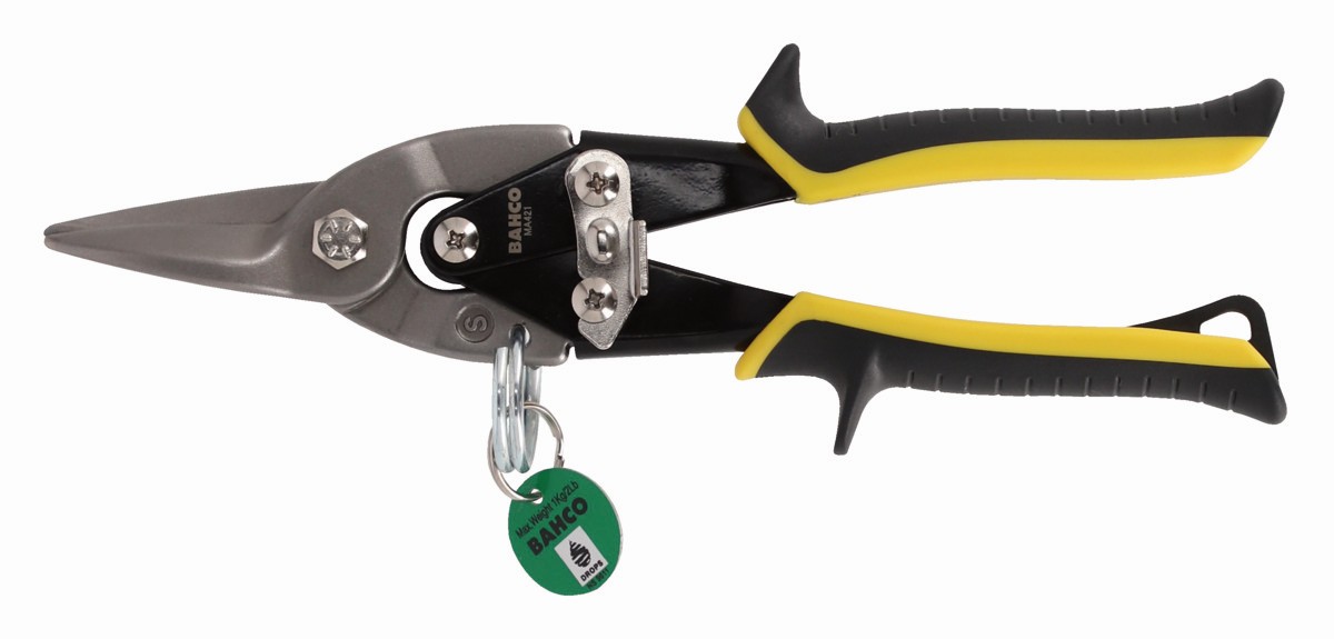 Cizalla de Aviación de Corte Recto con Mayor Potencia por Acción de Palanca y Mango de Color Amarillo Codificado hasta 1,5 mmcon Anillo de Seguridad | TAHMA421