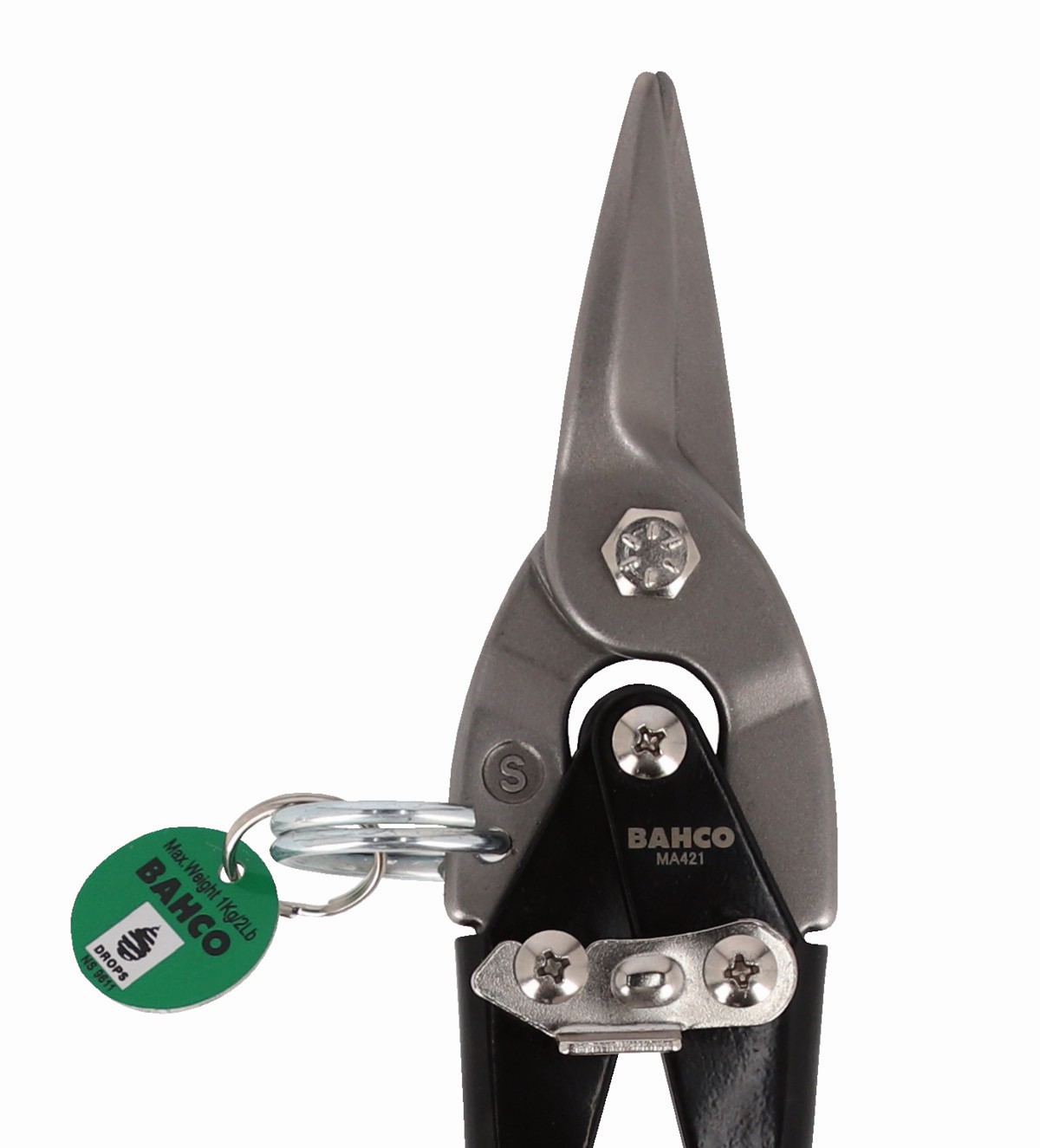 Cizalla de Aviación de Corte Recto con Mayor Potencia por Acción de Palanca y Mango de Color Amarillo Codificado hasta 1,5 mmcon Anillo de Seguridad | TAHMA421