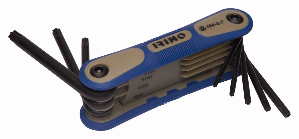 Juego de 9 llaves acodadas pavonadas con punta Torx inviolable en estuche plegable | 454-8-F