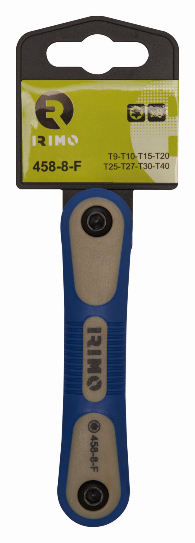 Juego de llaves acodadas pavonadas con punta Torx, estuche plegable con 8 piezas | 458-8-F