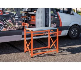 Bancos de trabajo portátiles con encimera de DM y galvanizada. | 1495FWBTD