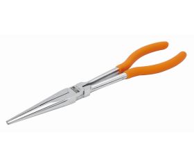 Alicates de boca semirredonda extralargos con mangos recubiertos de PVC y acabado pulido fino | 158-N