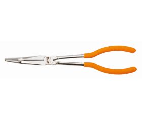 Alicates de boca semirredonda extralargos con punta curvada a 35°, mangos recubiertos de PVC y acabado pulido fino | 158-NB