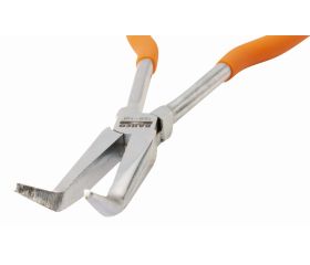 Alicates de boca semirredonda extralargos con punta curvada a 35°, mangos recubiertos de PVC y acabado pulido fino | 158-NB