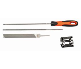 Juego de limas de motosierras ERGO™ con mango bi-componente y guía de limado | 168-C-G