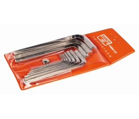 Juego de llaves hexagonales tipo allen y métricas con acabado niquelado (10 Piezas) | 1998M/10T